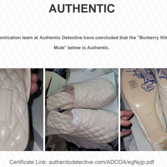 Burberry EKD Embroidered Quilted Mules New In Box , Dust bag With COA - Picture 10 of 11